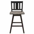 Pemberly Row Slat Back Counter Height Dining Swivel Chair in Black (Set of 2)