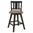 Pemberly Row Slat Back Counter Height Dining Swivel Chair in Black (Set of 2)