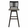 Pemberly Row Slat Back Bar Height Dining Swivel Chair in Black (Set of 2)
