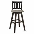 Pemberly Row Slat Back Bar Height Dining Swivel Chair in Black (Set of 2)
