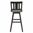 Pemberly Row Slat Back Bar Height Dining Swivel Chair in Black (Set of 2)