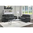 Pemberly Row Modern Textured Fabric Loveseat with Exposed Legs in Dark Gray