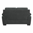 Pemberly Row Modern Textured Fabric Loveseat with Exposed Legs in Dark Gray