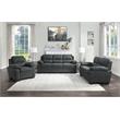 Pemberly Row Modern Textured Fabric Loveseat with Exposed Legs in Dark Gray
