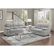 Pemberly Row Modern Textured Fabric Loveseat with Exposed Legs in Light Gray