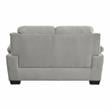 Pemberly Row Modern Textured Fabric Loveseat with Exposed Legs in Light Gray