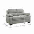 Pemberly Row Modern Textured Fabric Loveseat with Exposed Legs in Light Gray