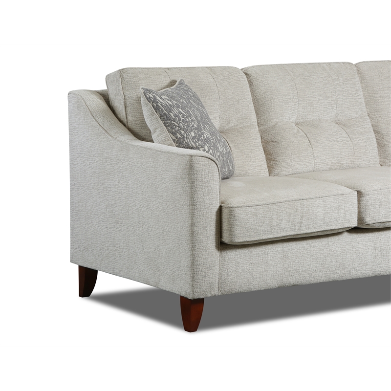 Pemberly Row Contemporary Fabric Loveseat in Cream