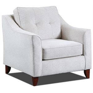 Pemberly Row Contemporary Fabric Accent Chair in Cream