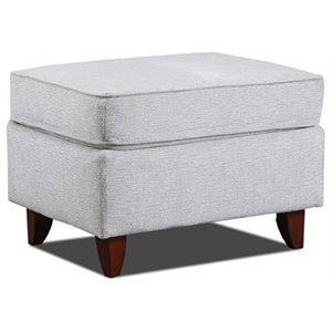 Pemberly Row Contemporary Fabric Ottoman in Cream
