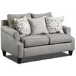 Pemberly Row Loveseat with Accent Pillows in Gray