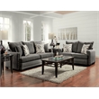 Pemberly Row Loveseat With Nailheads and Accent Pillows in Charcoal