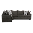 Pemberly Row Sectional with Accent Pillows in Gray
