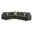 Pemberly Row Sectional with Accent Pillows in Gray