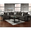 Pemberly Row Sectional with Accent Pillows in Gray