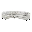 Pemberly Row Transitional 2 Piece Fabric Sectional with Accent Pillows in Cream