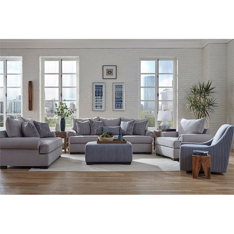 Pemberly Row Swivel Accent Chair in Blue