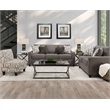 Pemberly Row Loveseat with Accent Pillows in Gray