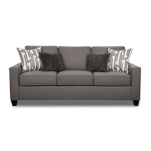 Pemberly Row Sofa with Accent Pillows in Gray