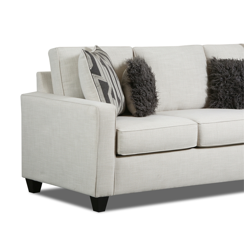 Pemberly Row Linen Loveseat with Accent Pillows in Linen