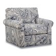 Pemberly Row Swivel Accent Chair with Accent Pillows in Blue