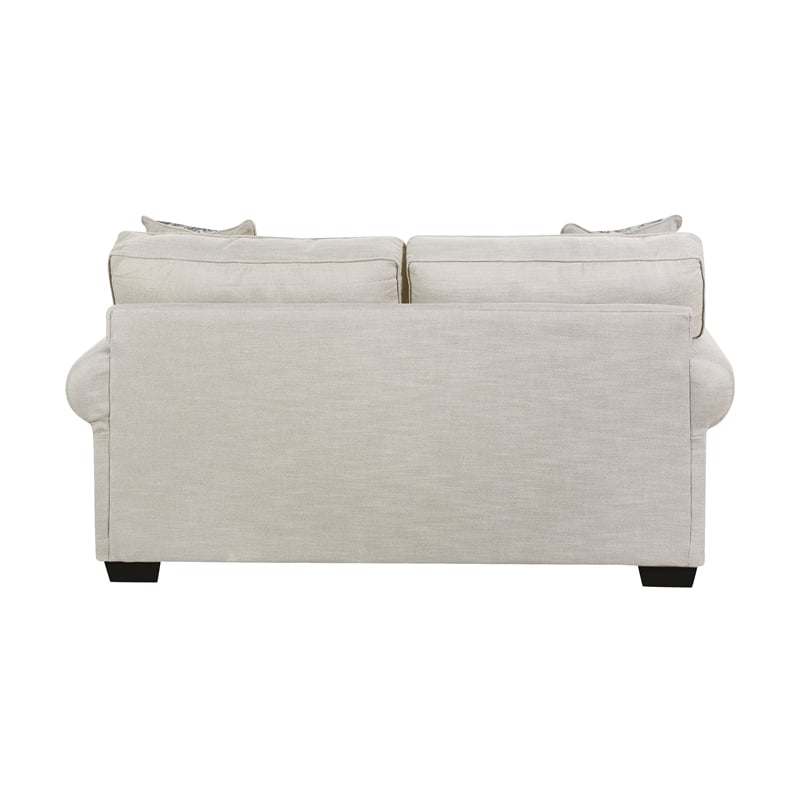 Pemberly Row Loveseat with Accent Pillows in Cream