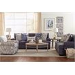 Pemberly Row Loveseat with Accent Pillows in Navy Blue
