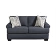 Pemberly Row Loveseat with Accent Pillows in Navy Blue