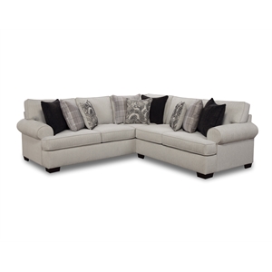 Pemberly Row 2-Piece Sectional with Accent Pillows in Beige