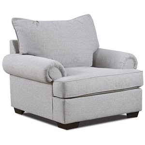 Pemberly Row Fabric Accent Chair in Light Gray