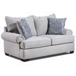 Pemberly Row Loveseat with Accent Pillows in Light Gray