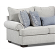 Pemberly Row Sofa with Accent Pillows in Light Gray