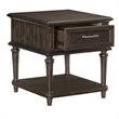 Pemberly Row Wood 1 Drawer End Table in Driftwood Charcoal