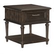 Pemberly Row Wood 1 Drawer End Table in Driftwood Charcoal