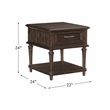 Pemberly Row Wood 1 Drawer End Table in Driftwood Charcoal