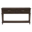 Pemberly Row Wood 2 Drawer Console Table in Driftwood Charcoal