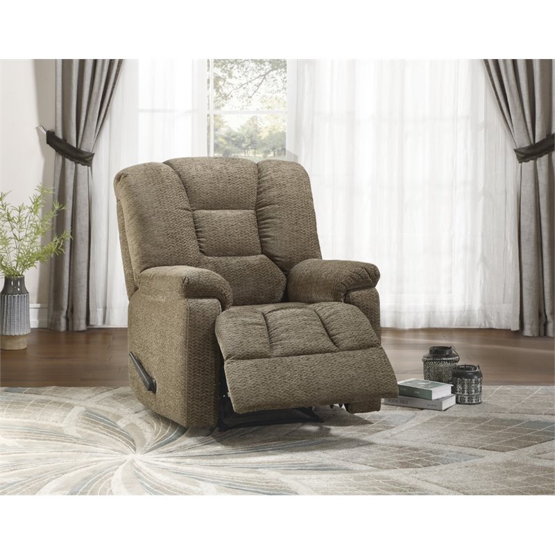 Pemberly Row Contemporary Recliner in Brown