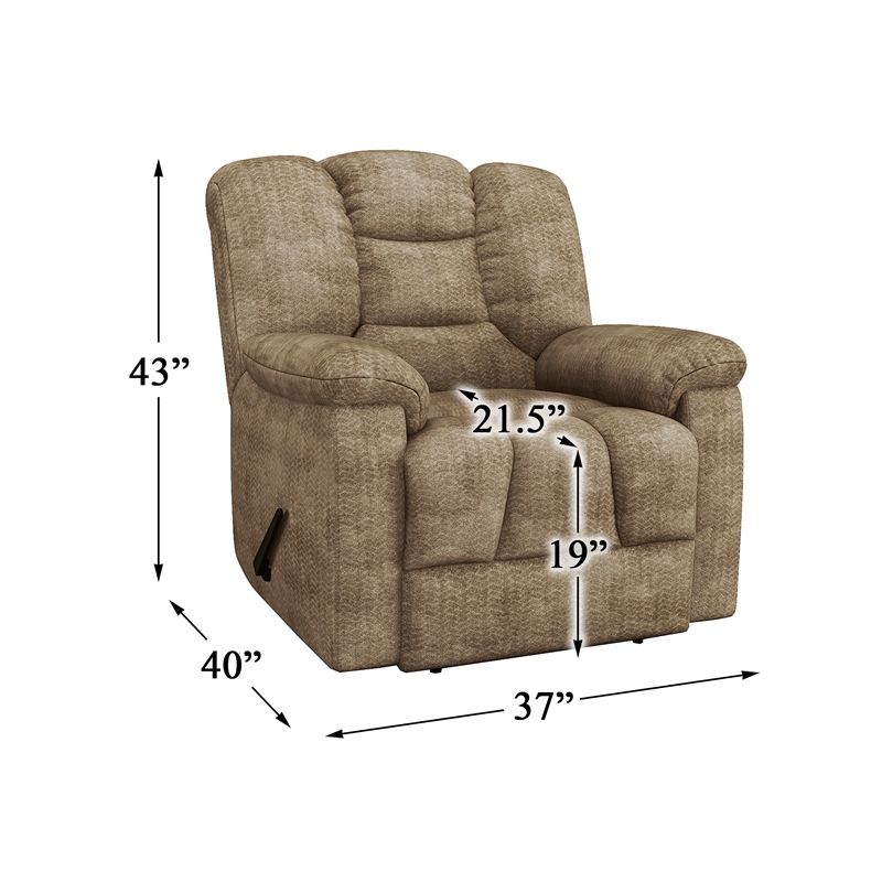 Pemberly Row Contemporary Recliner in Brown