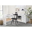 Pemberly Row Contemporary Engineered Wood L Shaped Desk in White