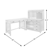 Pemberly Row Contemporary Engineered Wood L Shaped Desk with Hutch in White