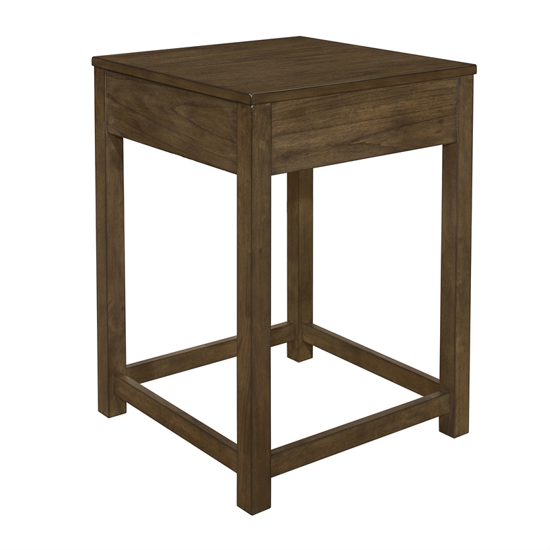Pemberly Row Wood L Shaped Desk in Brown Gray
