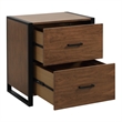 Pemberly Row Metal File Cabinet in Walnut and Black