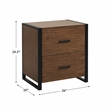 Pemberly Row Metal File Cabinet in Walnut and Black