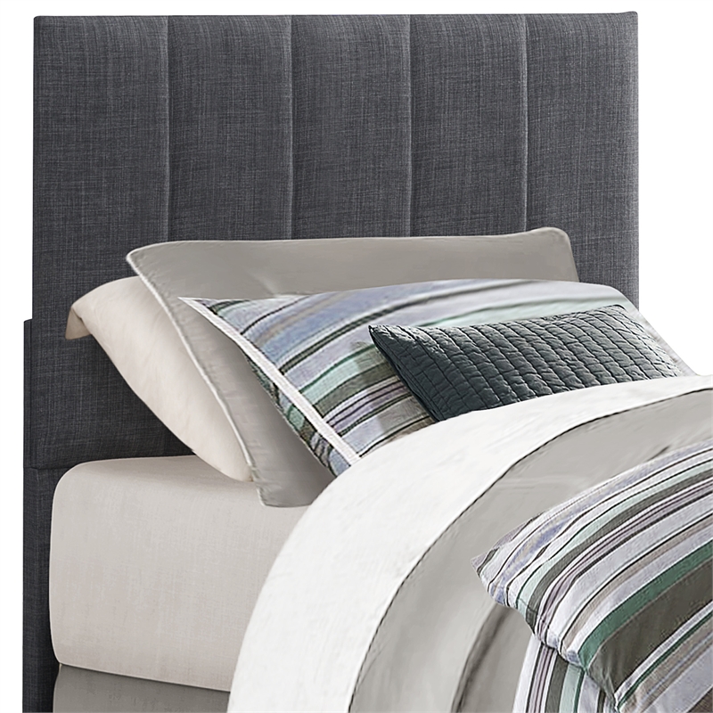 Pemberly Row Twin Upholstered Panel Headboard in Gray