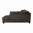 Pemberly Row Contemporary Velvet Upholstered Reversible Sectional in Chocolate