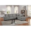 Pemberly Row Velvet Upholstered Reversible Sectional in Taupe