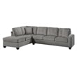 Pemberly Row Velvet Upholstered Reversible Sectional in Taupe