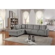 Pemberly Row Velvet Upholstered Reversible Sectional in Taupe