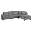 Pemberly Row Velvet Upholstered Reversible Sectional in Taupe