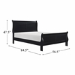 Pemberly Row Traditional Wood Full Sleigh Bed in Black